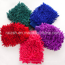 Chenille Washing Mitt Sided Coral Fleece